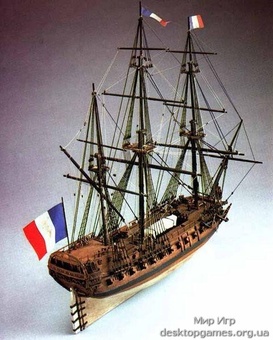 Модель деревянного корабля Ла Реномме (La Renommee – Fregata Francese)