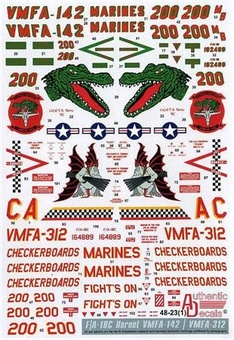 Modern US MARINE corps. F-18 Hornet, VMFA-142, VMFA-312