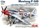 ICM48153 P-51D USAF fighter + US Pilots and technics