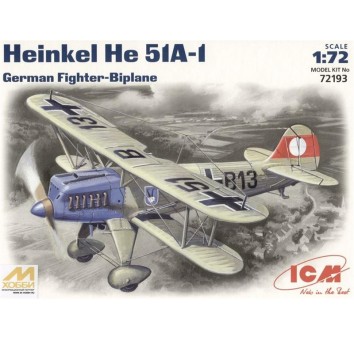 ICM72193 Henkel He-51 A1 German fighter-biplane