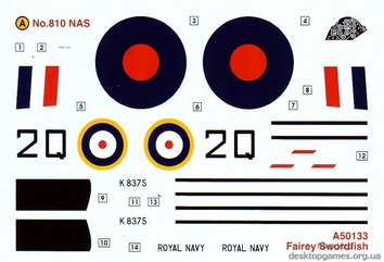 Британский торпедоносец-бомбардировщик Фэйри Сордфиш МкI(набор с красками и клеем) - фото 2
