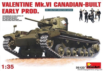 Сборная модель танка  «Валентайн» Mk 6
