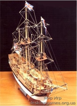 Деревянная модель английского корабля HMS Bounty (Баунти)  XVII
