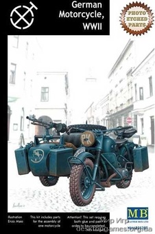 MB3528F WWII German motorcycle BMW R75 with PE parts