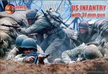 Пехота США с 37-мм оружием
