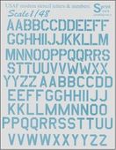 PRS48-004 USAF modern stencil letters & numbers, grey color