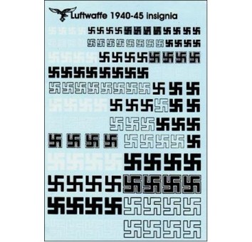PRS48-007 Luftwaffe swastikas 1940-45, scale 1/72-1/48