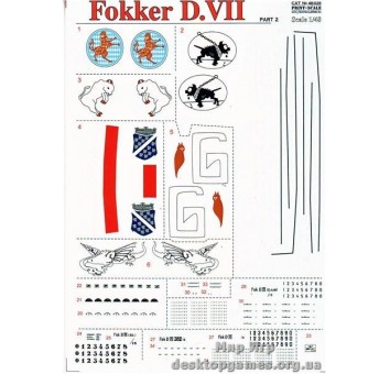 Декаль для истребителя Fokker D VII Part 2, 3 sheets