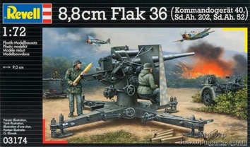 Пластиковая модель 88mm Flak 36 и Sd.Ah 202 для склеивания