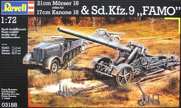 Тягач FAMO+артиллерийское орудие 21cm Artillery Gun 18 и 17cm Heavy Gun 18