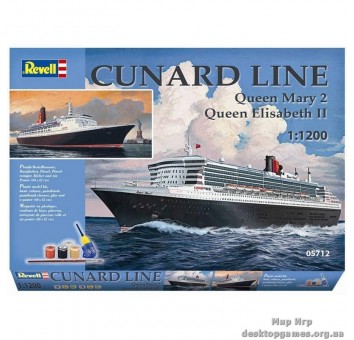 Подарочный набор с пароходами-люкс (2003г./1969г.,Великобритания) "Cunard Line (Queen Mary/Queen Eli