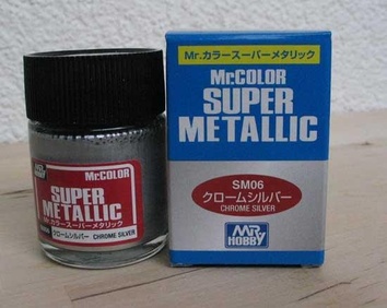 Супер-металлик серебро, краска MR. Color Super Metallic