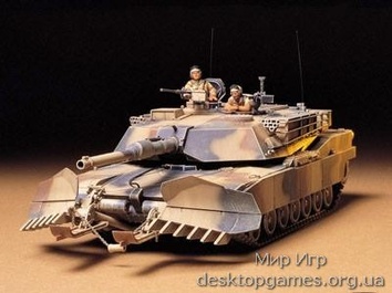 Американский танк M1A1 Abrams с минным тралом