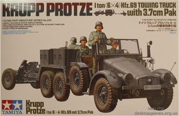 Немецкий грузовик Krupp Protze 1 ton (6x4) с 3.7cm Pak