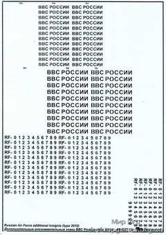 Декаль: Дополнительные опознавательные знаки ВВС России (образца 2010 года) - фото 2