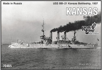 Эскадренный броненосец USS BB-21 Kansas Battleship, 1907